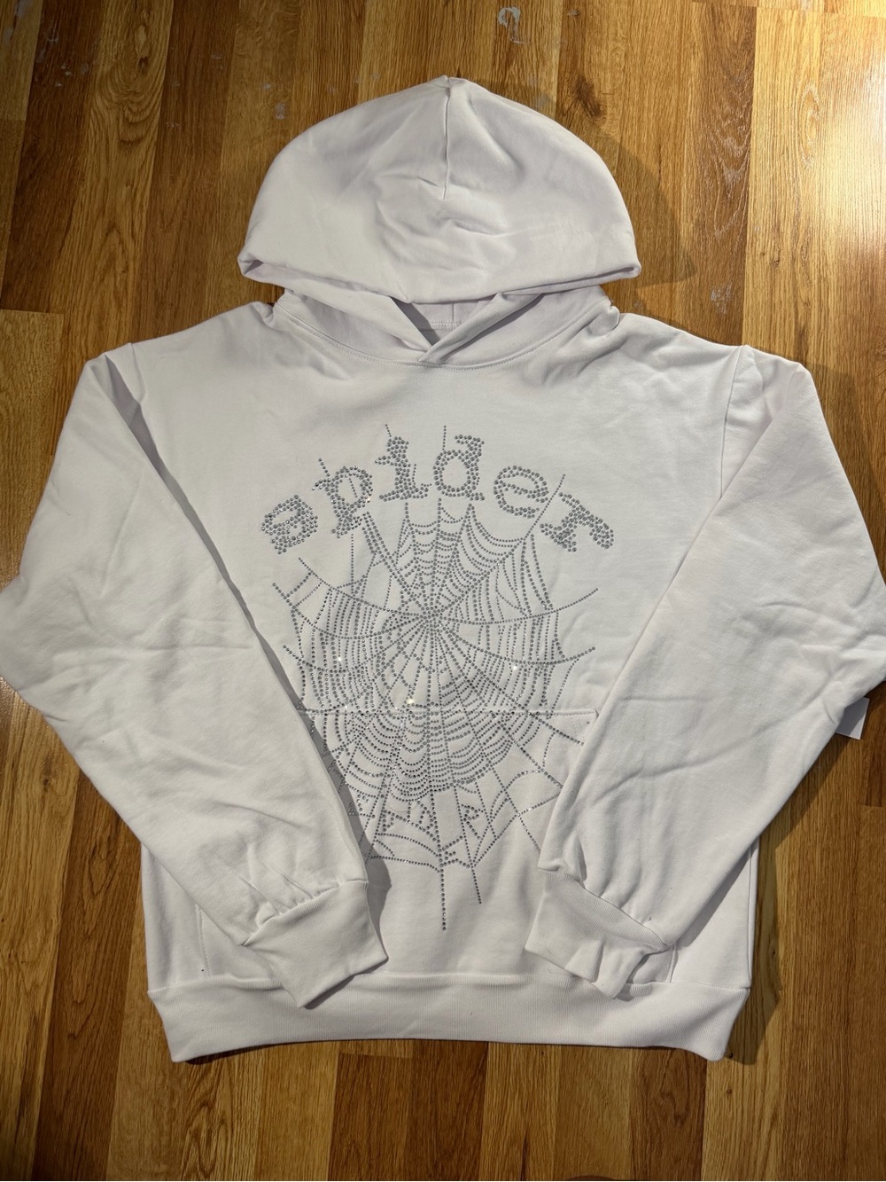 White Spider-Print Hooded Sweatshirt